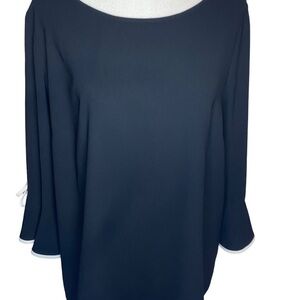 TALBOTS black blouse size large‎ petite.